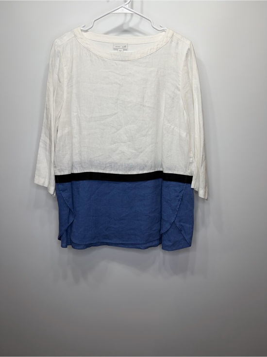 J. Jill Tops - J. Jill 100% Linen Top with Color-block